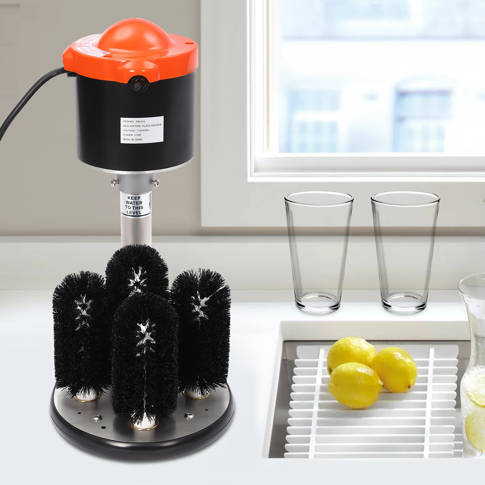 Electric Cup Washer Commercial Glass Washer Wine Glass Cleaning Machine