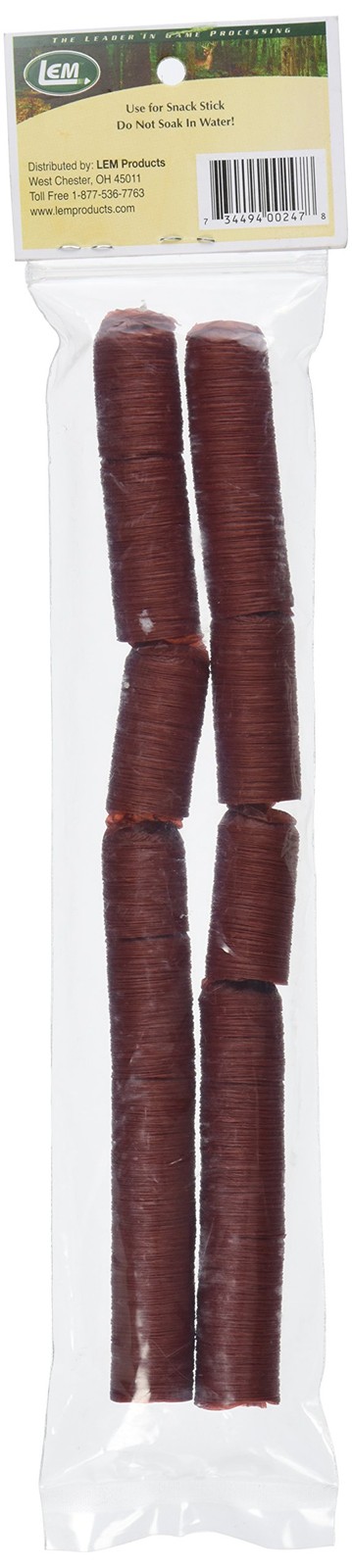 LEM Products Mahogany Fibrous Casings, 1 ½ Inches x 1 1/2 x 12 Inch,