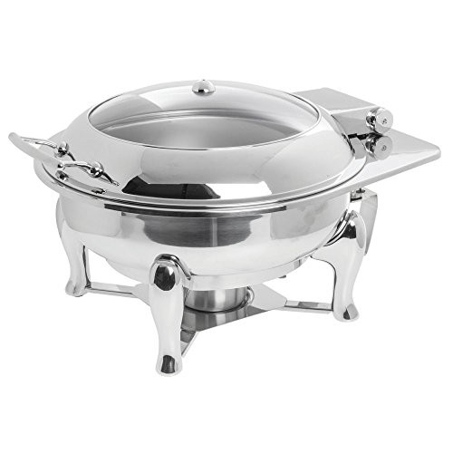 HUBERT® Induction Chafer 6 1/3 Qt Classic Round Stainless Steel – 16 7/10″L x 18