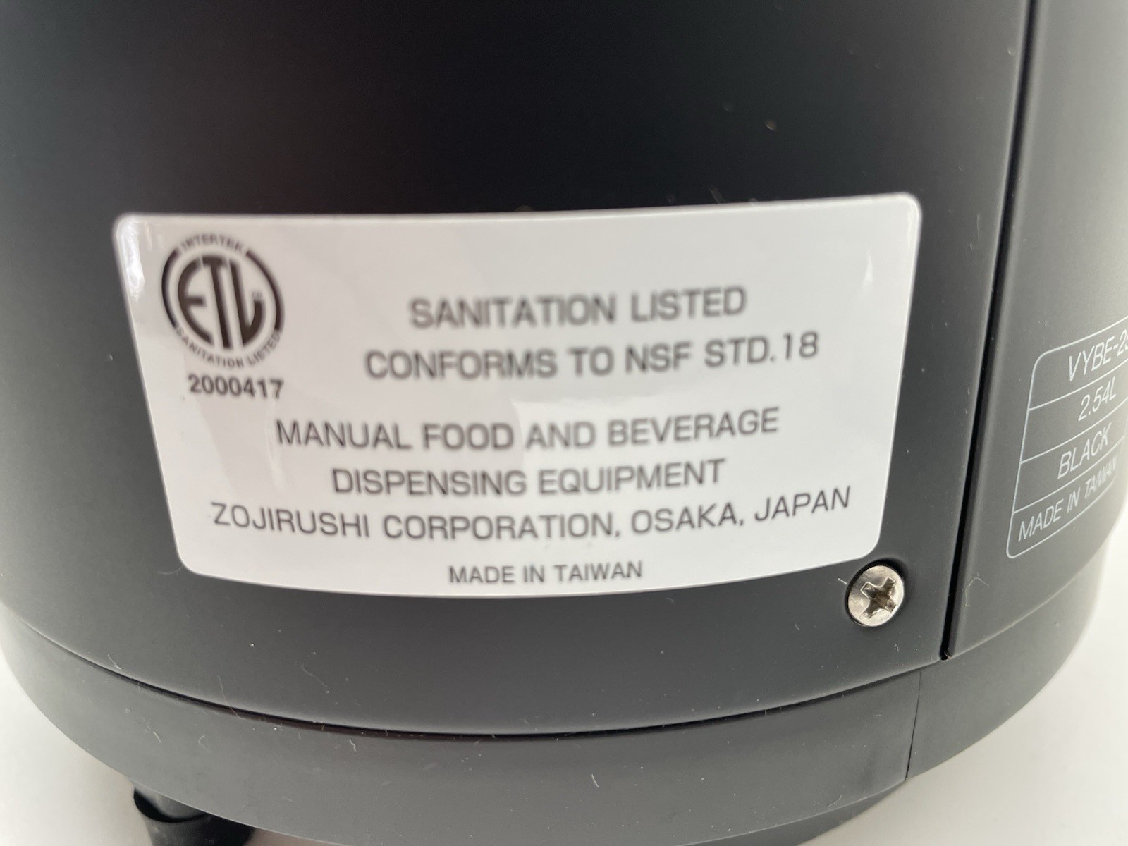 VYBE-25 ZOJIRUSHI BUNN 89 FL Oz / 2.54L THERMAL GRAVITY POT COFFEE THERMO AIRPOT