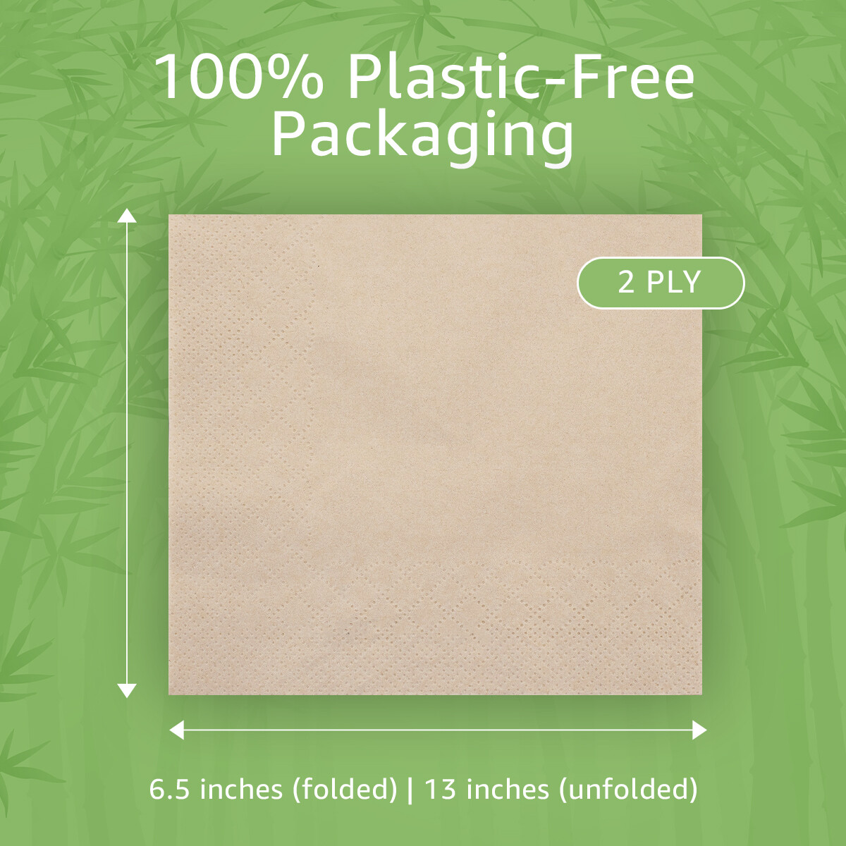 Ibambo Bamboo Everyday Napkins – 2-Ply, Compostable Dinner Napkins