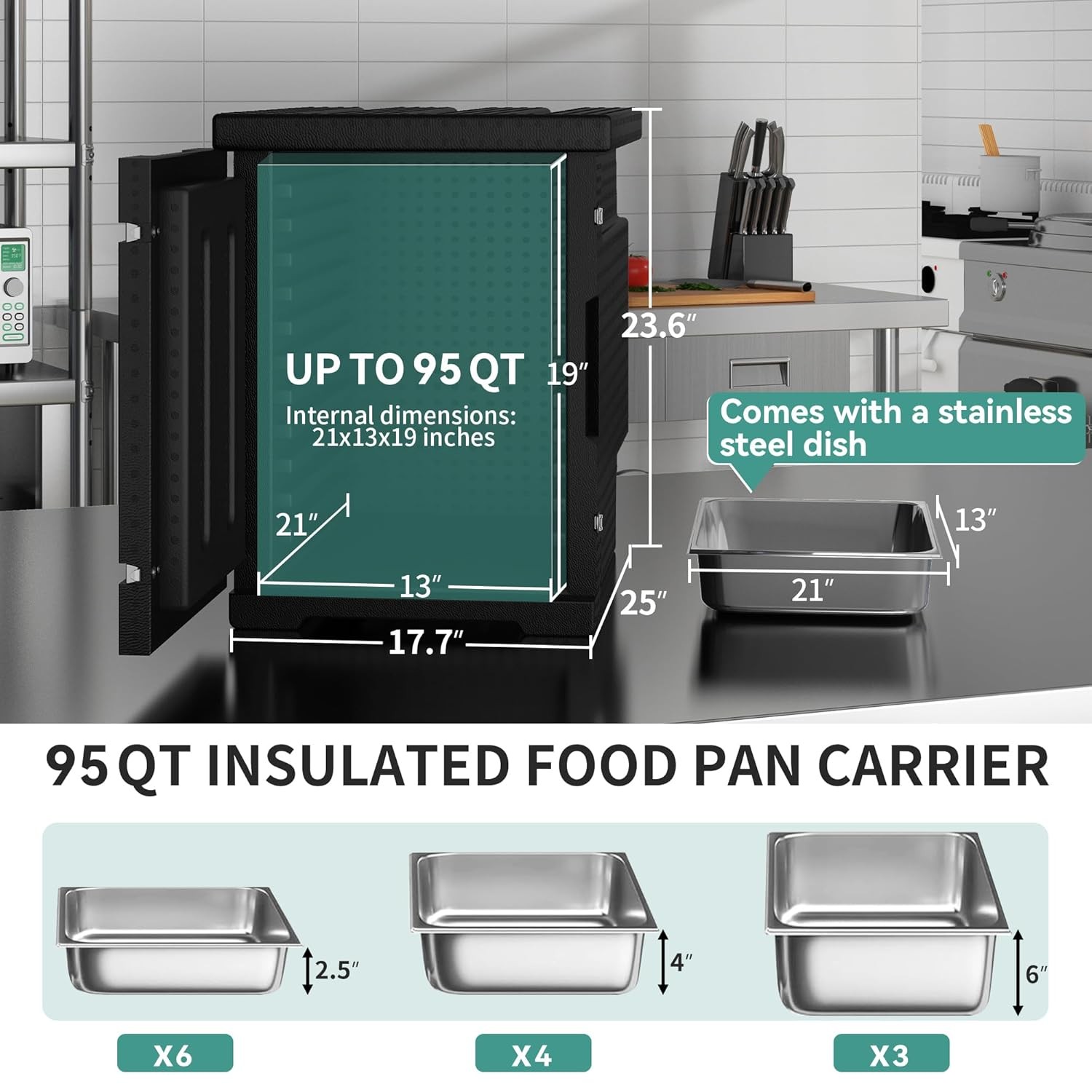 EPP Food Pan Carrier YITAHOME 95 Qt Hot Box Catering