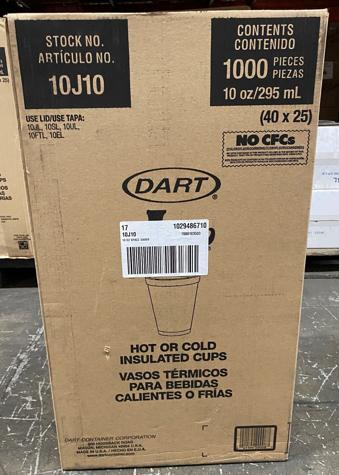 DART 10J10 10oz HOT/COLD INSULATED CUPS 1000CT