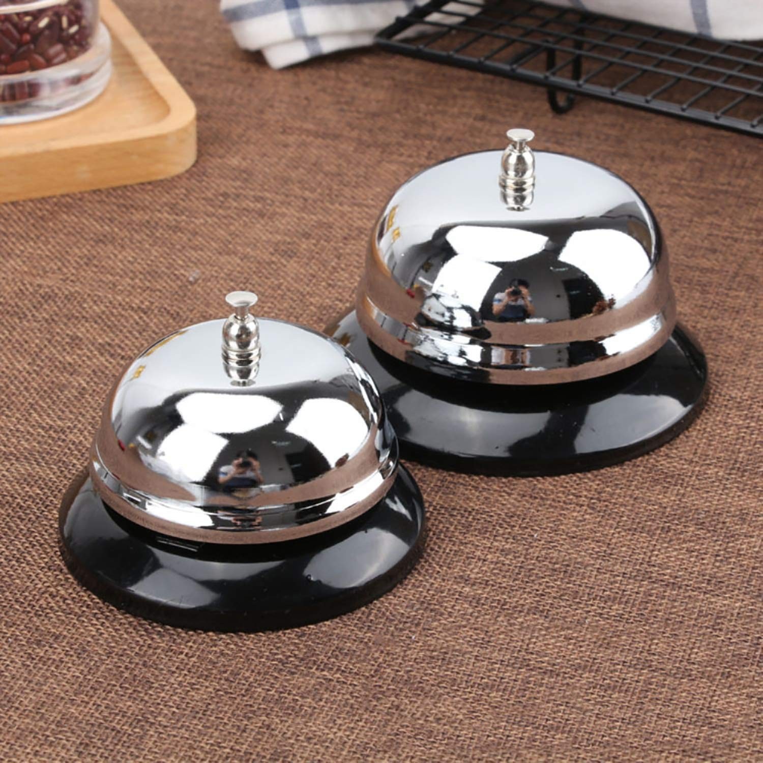 HeeYaa Call Bell 2 Packs 3.3 Inch Diameter with Metal Anti-Rust Construction,…