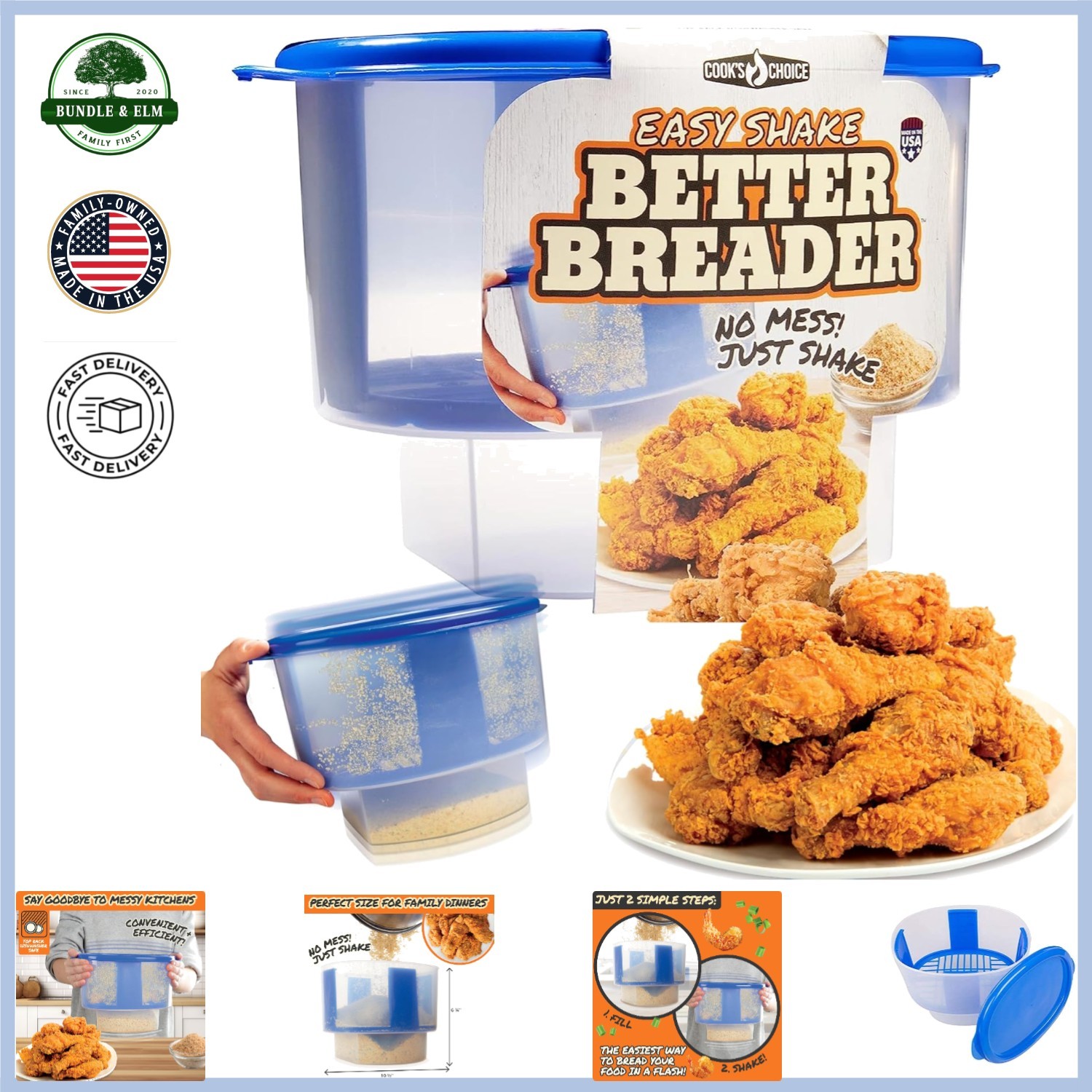 All-in-One Batter Breading Station for Fish, Meat, and Vegetable Coating