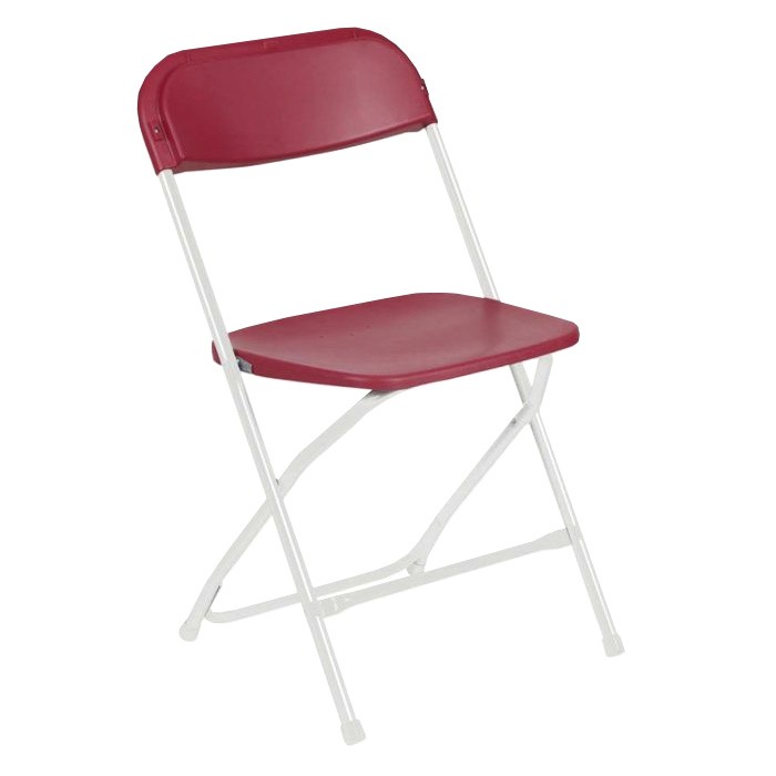 Plastic Folding Chairs Burgundy 10 Pack Indoor Outdoor Event Party 700lb Limit