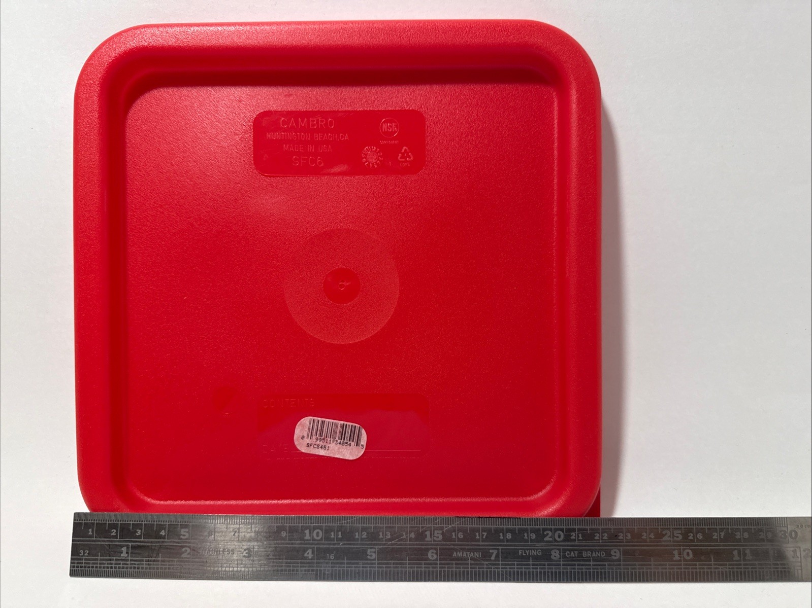 1 Cambro SFC6451 Lid for 6 & 8 qt Camsquare Containers Winter Rose NEW 9×9 inch