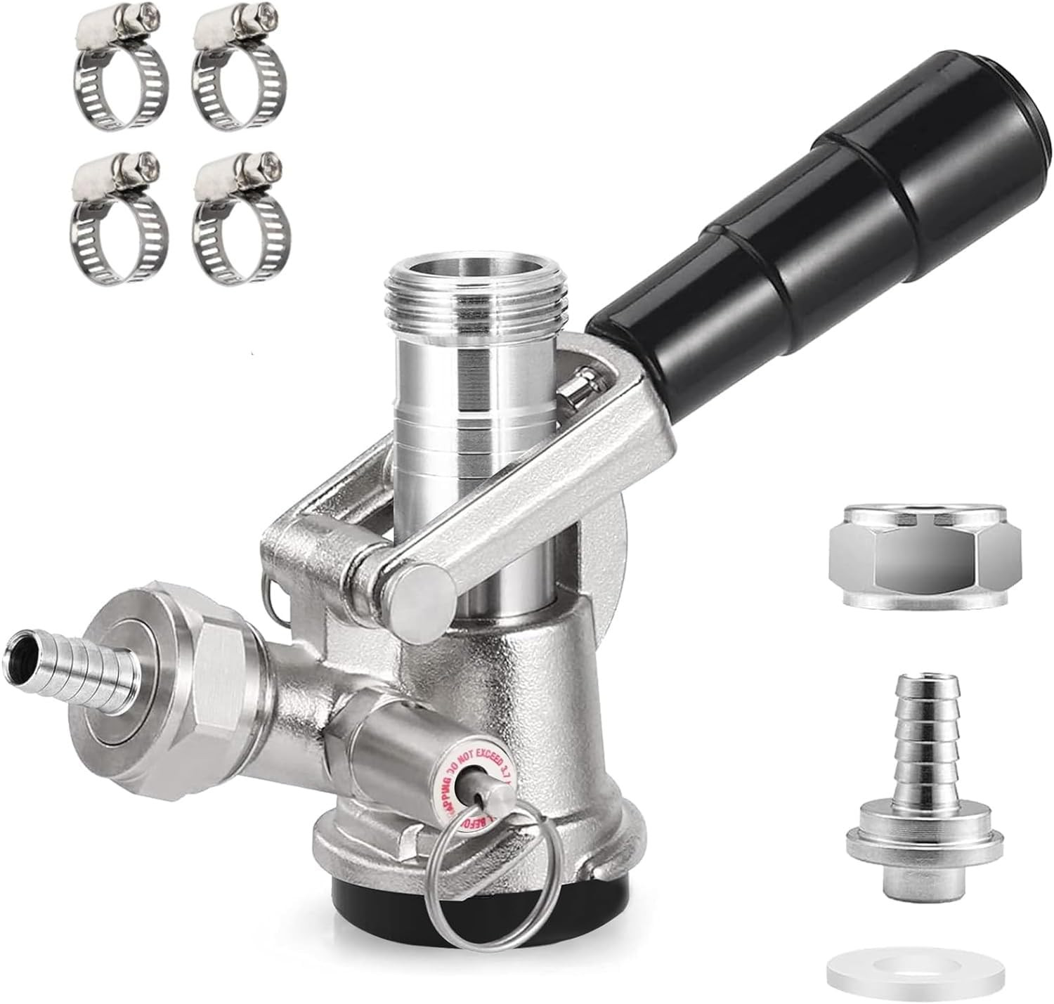 Keg Coupler, Sankey Keg Tap D System ID 5/16» Draft Beer Line (304 Stainless St