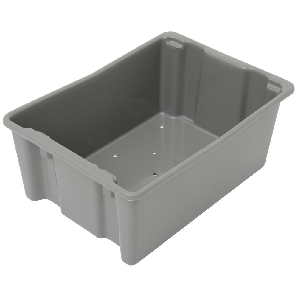 Orbis Grey Stack-n-Nest Plastic Vented Food Lug – 26″ L x 18 1/2 W x 10 1/2 D