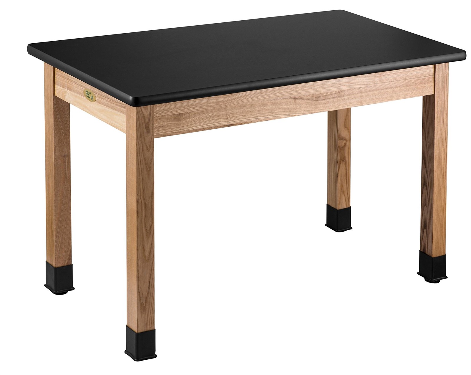 NPS 24×48″ Modern Ash Wood Science Lab Table with HPL Top in Black