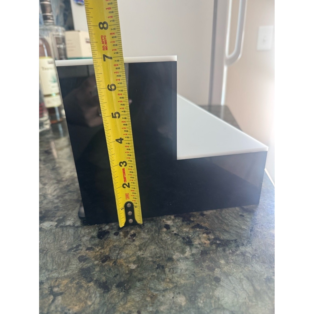 20in LED lighted liquor display shelf- 2 tier- black