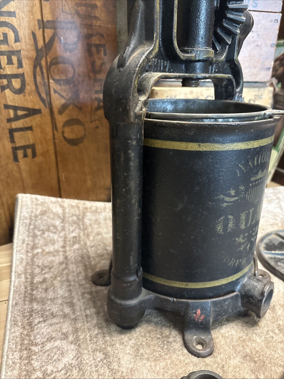 Antique Cast Iron National 4 Quart Fruit Press Sausage Stuffer Philadelphia 1897