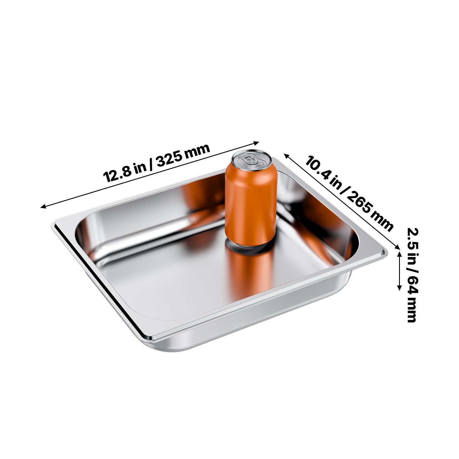 Uimoso 1/2 Size Stainless Steel Hotel Pans, 2.5-Inch Deep, Set of 4