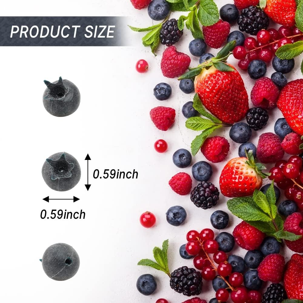 Artificial Blueberry, 50Pcs Fake Blueberry Lifelike Blueberries Blue