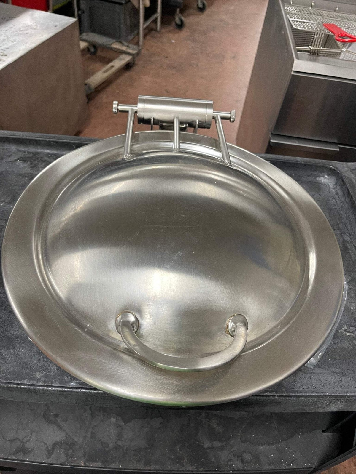 New Haber & Son Steelite Stainless Round Induction Chafer 2.0 Gal with Hinged Li