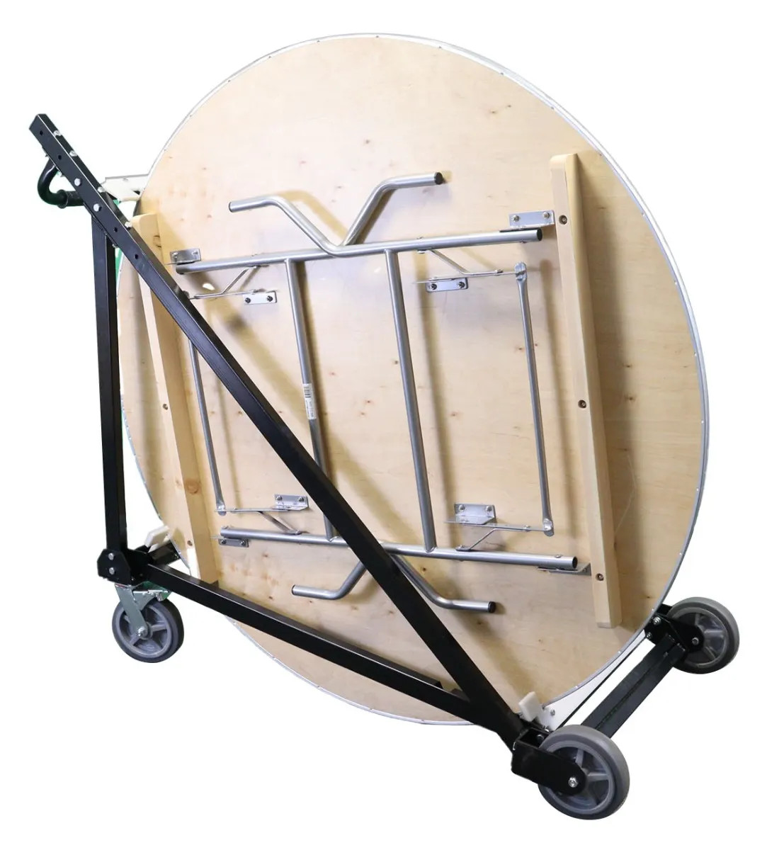Round Folding Table Rolling Storage Cart Steel for (8) 48″, 60″, 72″ Tables