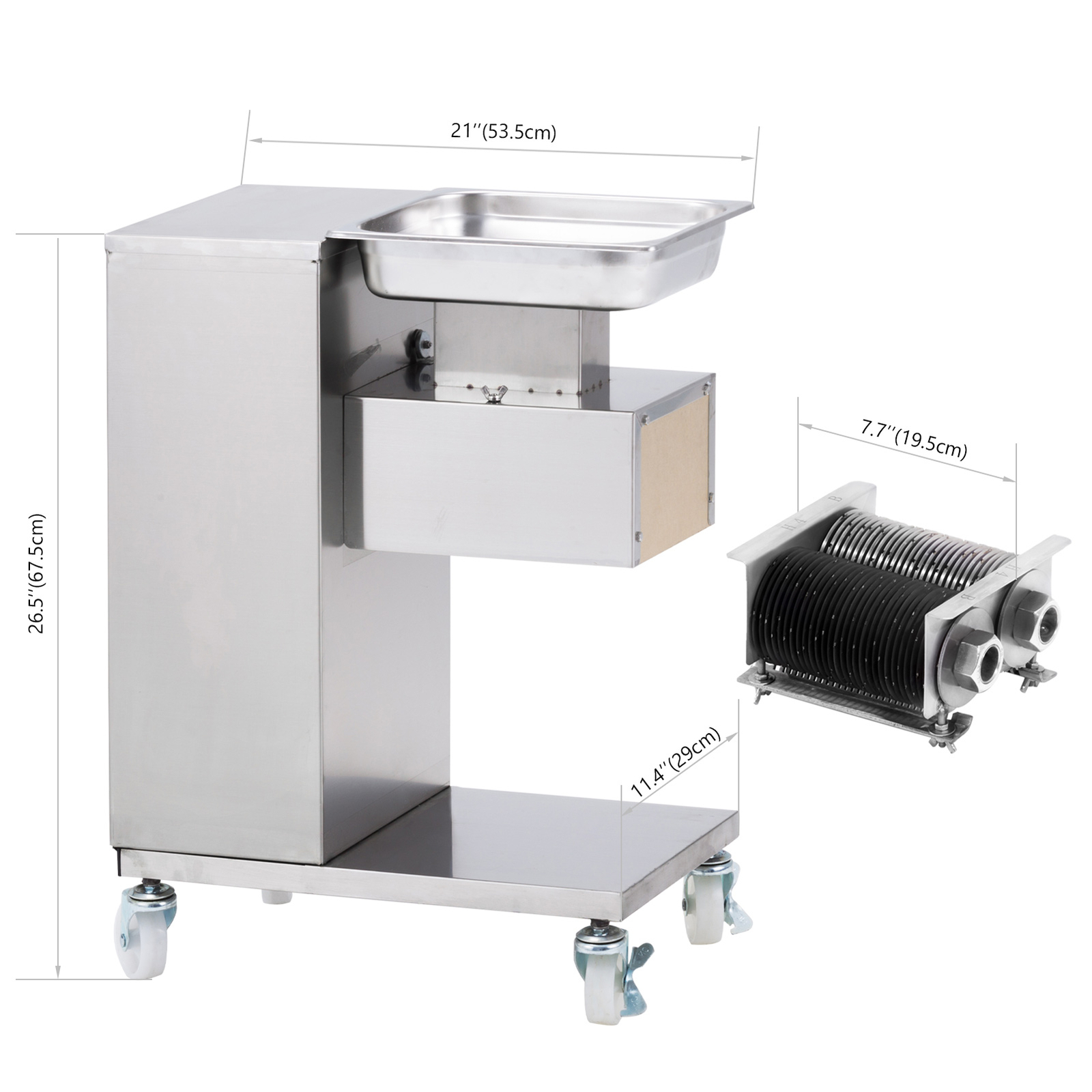 QE Meat Cutting Machine 110V Meat Cutter Slicer with 3/5mm Blade 500KG/H Output