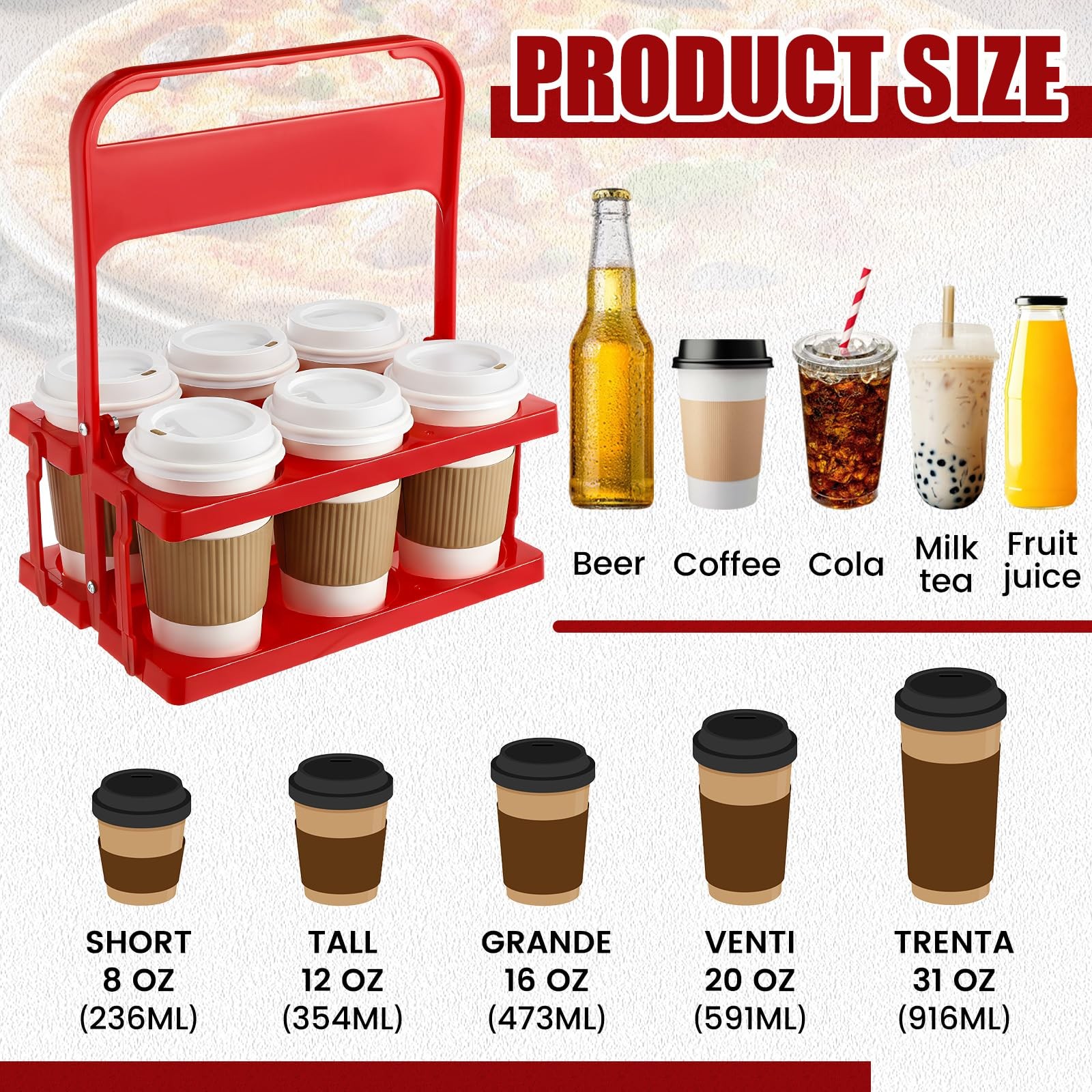 Insulated Pizza Bags for Delivery with Plastic Portable Drink Carrier, 20 x 2…