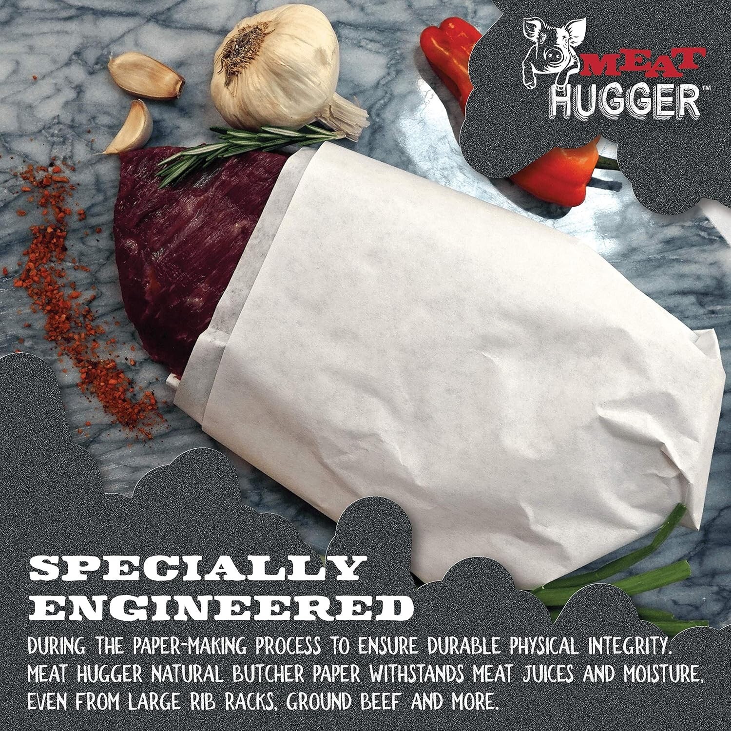 White Butcher Kraft Paper Roll (18 Inch by 175 Feet) – Leakproof Food Grade M…