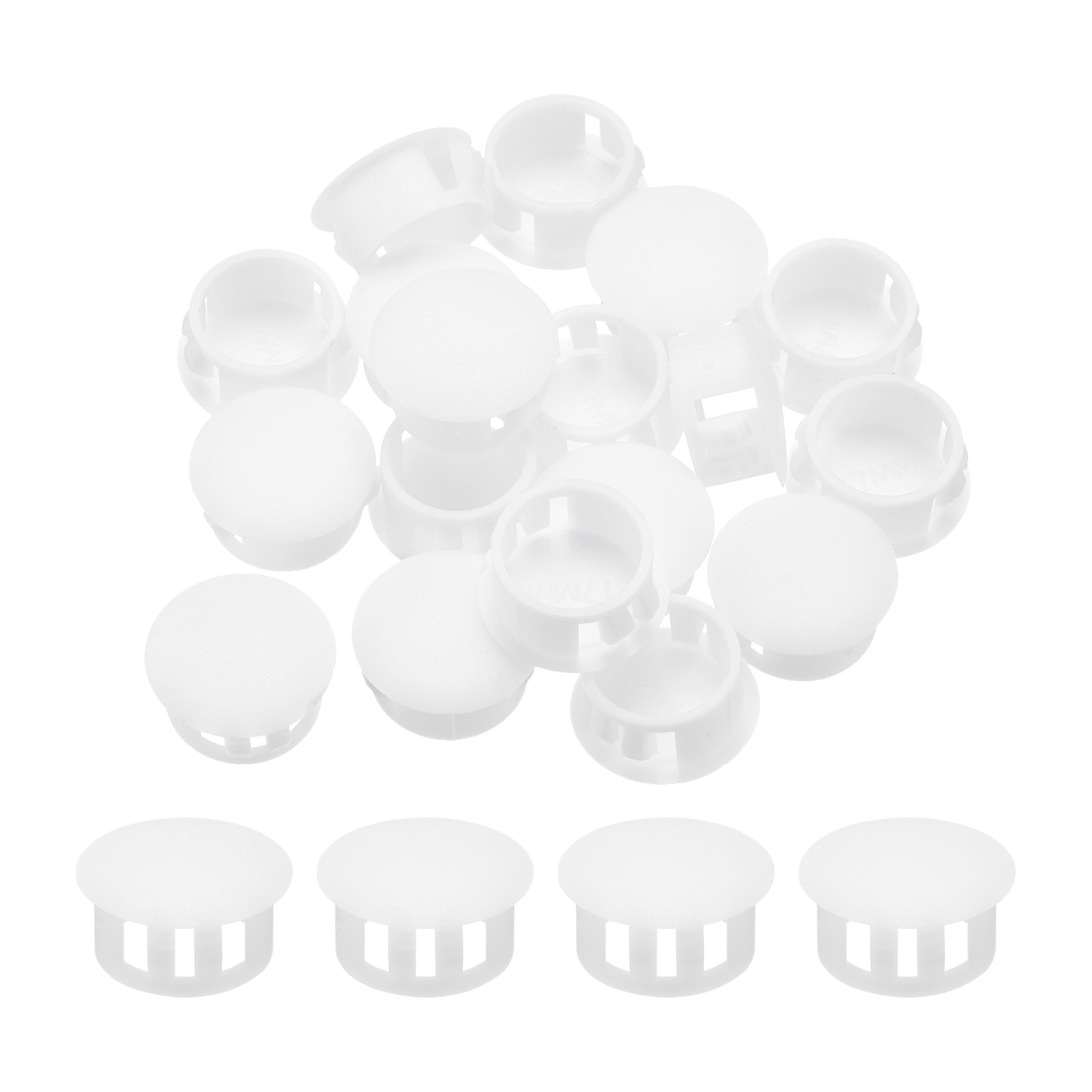 32Pcs 17mm(2/3′) White Nylon Plastic Round Locking Hole Plugs Insert End Caps