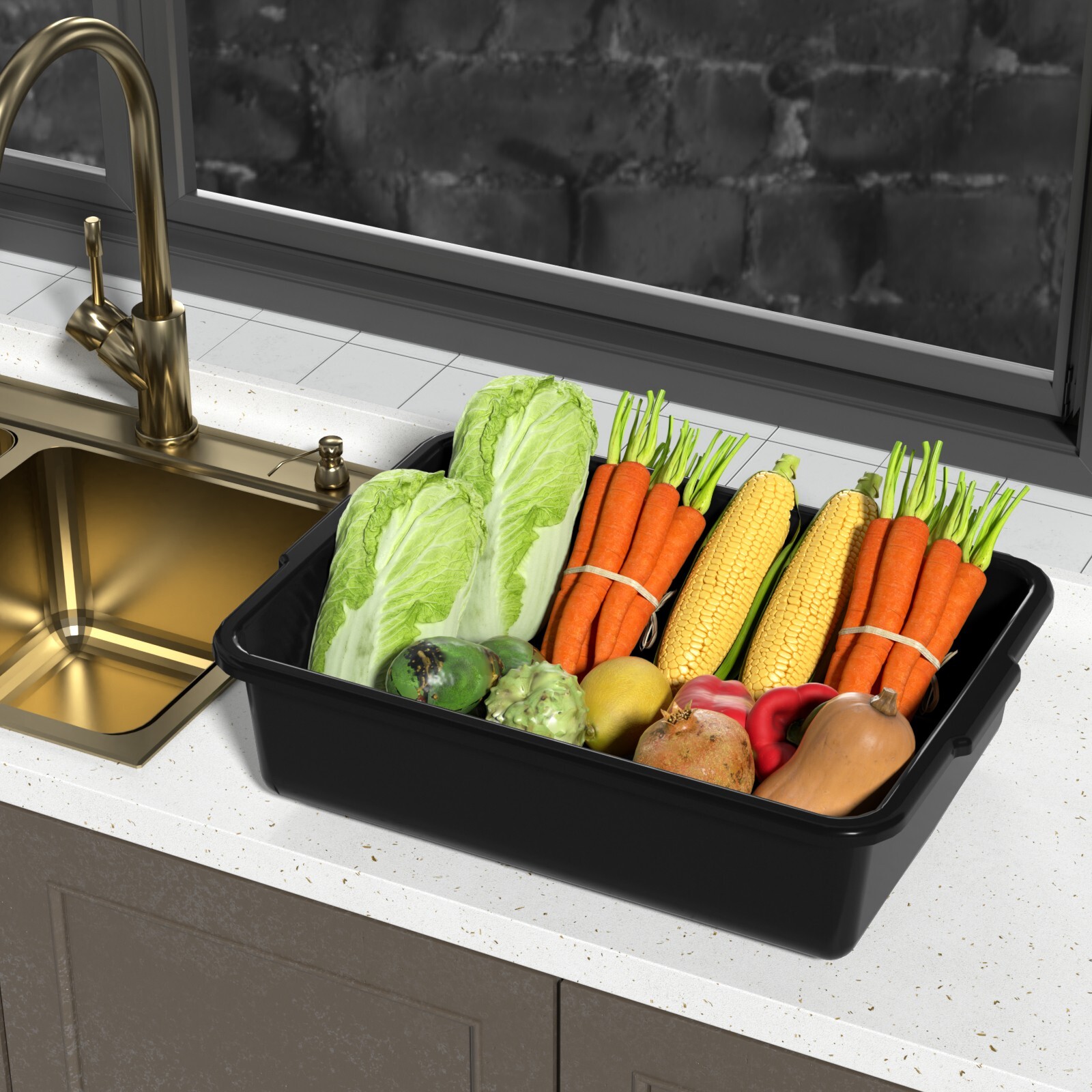 Cand Plastic Dish Tubs, Commercial Bus Box/Wash Basin Tote Box, (12-Packs, 13 L)