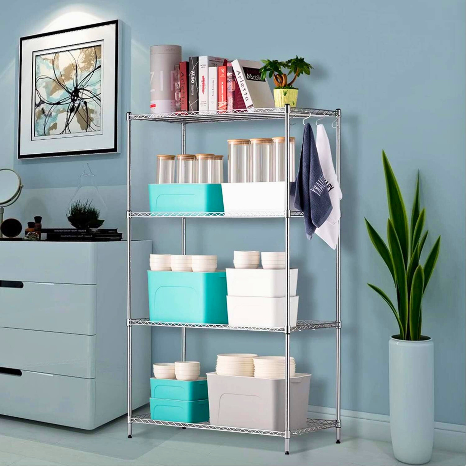 Wire Shelf Clips,50-Packs Wire Shelving Shelf Lock Clips for 1″ Post Shelvings