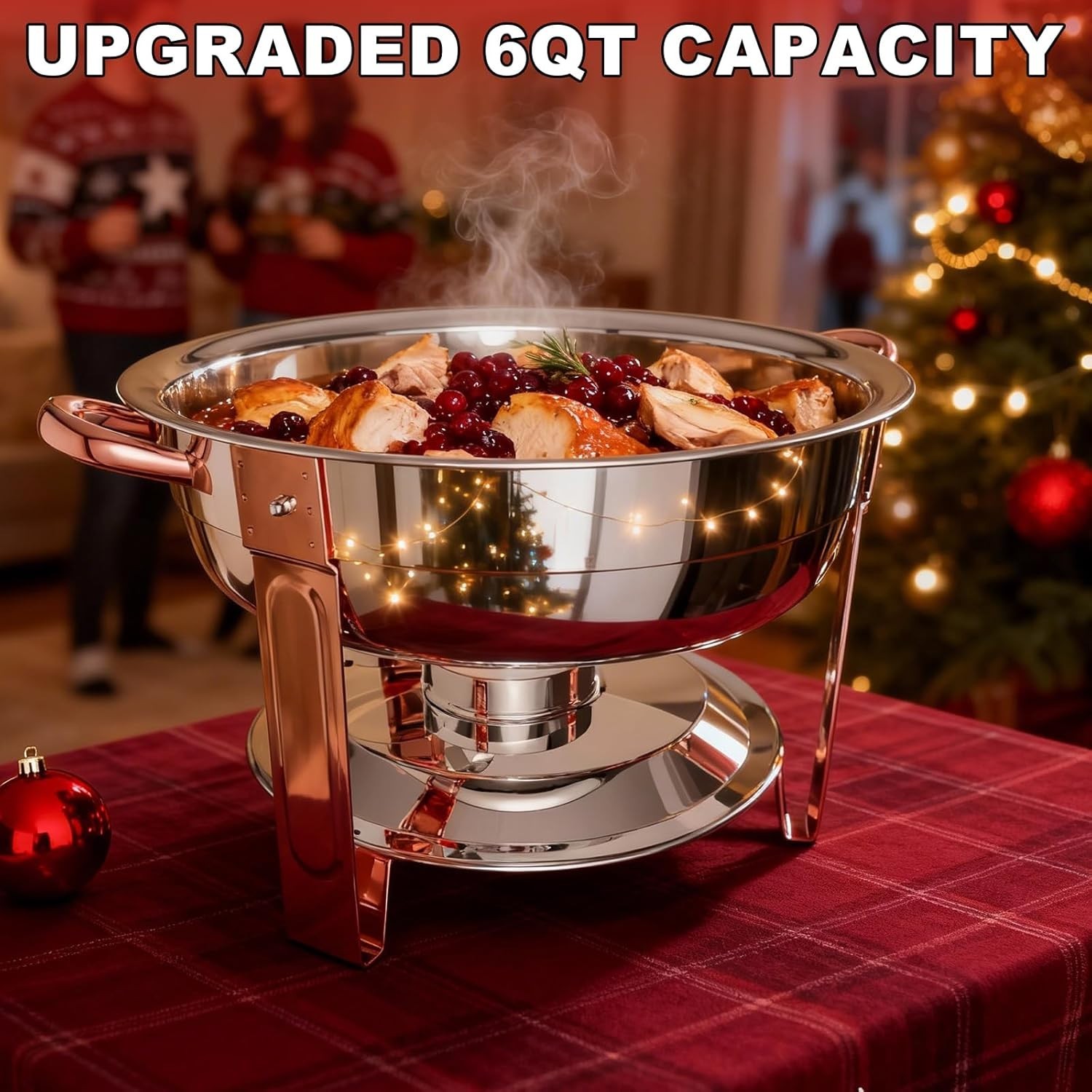 Chafing Dish Set – 2 Pack 6QT, Stainless Steel Buffet Food Warmers for Parties