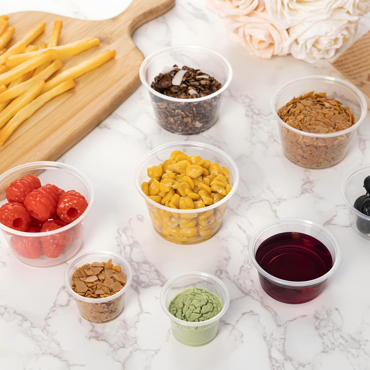 200PCS 1oz Disposable Plastic Portion Cups (No Lids), Small Mini Sauce Cups f…