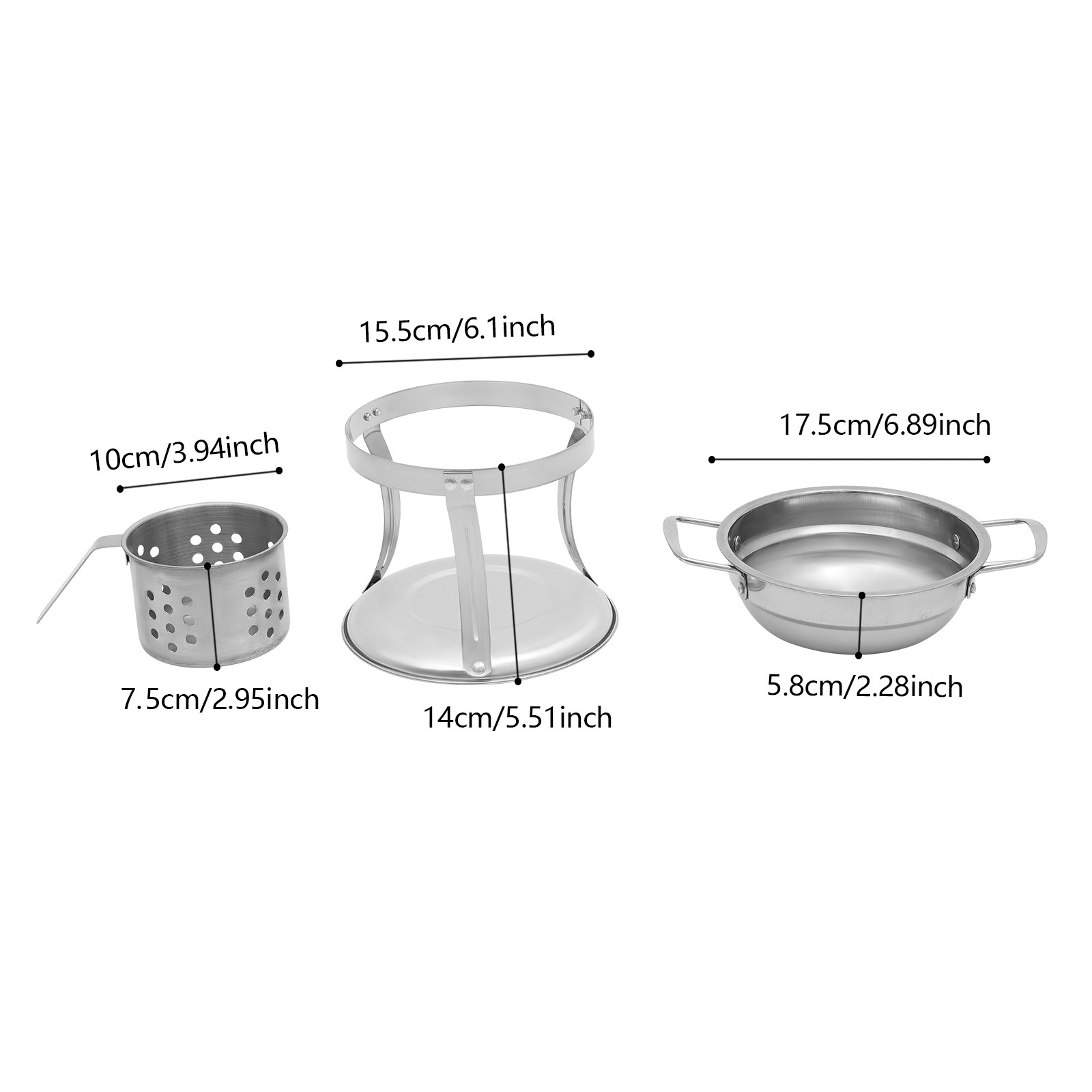 4-Pack 410 Stainless Steel 5L Chafing Dish Set with Glass Lids for Buffet