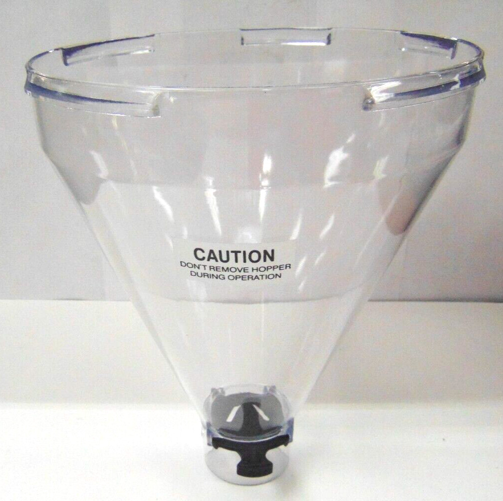 CLEAR HOPPER UNBRANDED ITEM NO.HKN-27800092 HEIGHTH 10-1/4″ HAS A SHUT OFF GATE