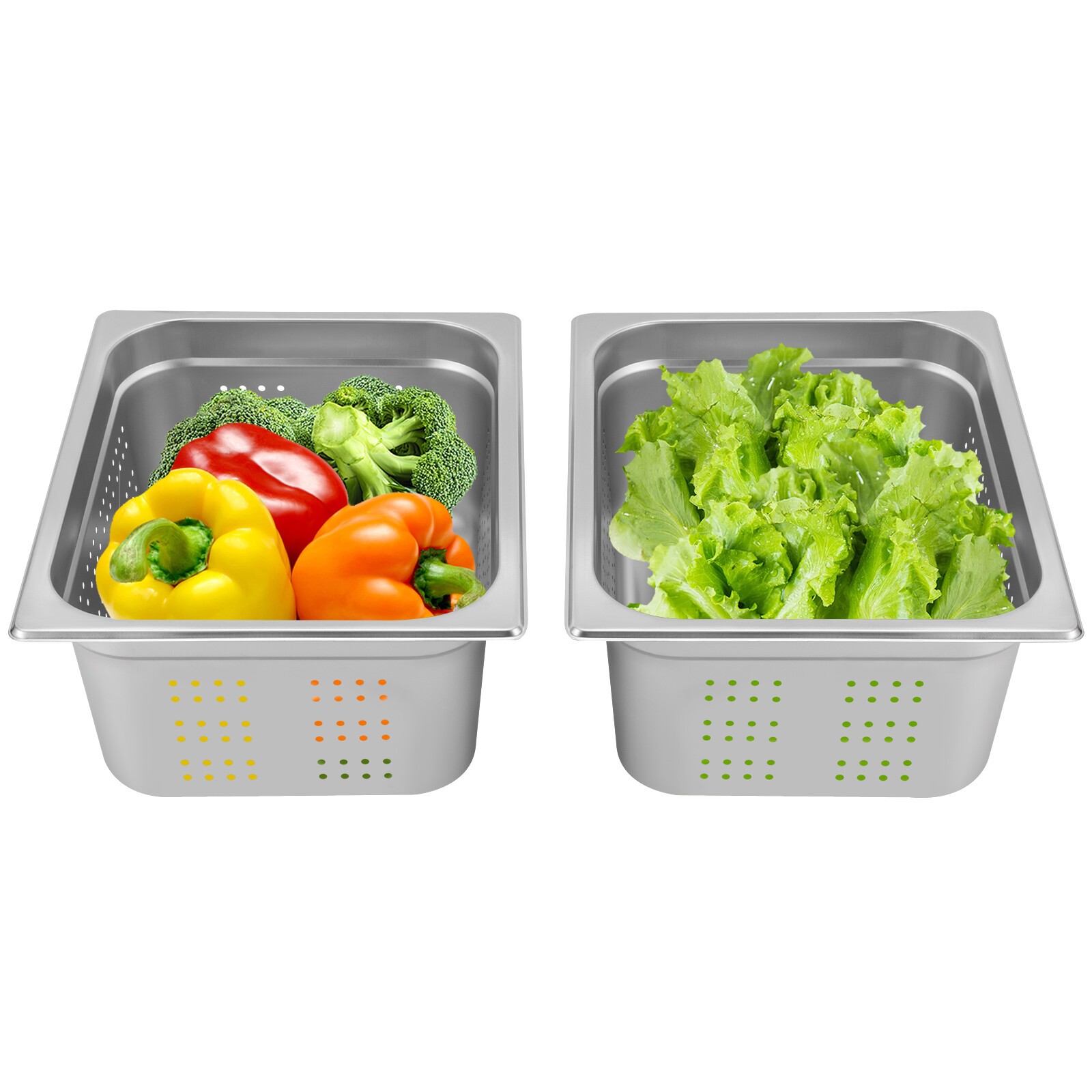 NEW!1/2-Size Perforated Stainless Steel Steam Table Food Pan 6″ Deep Hotel Pan