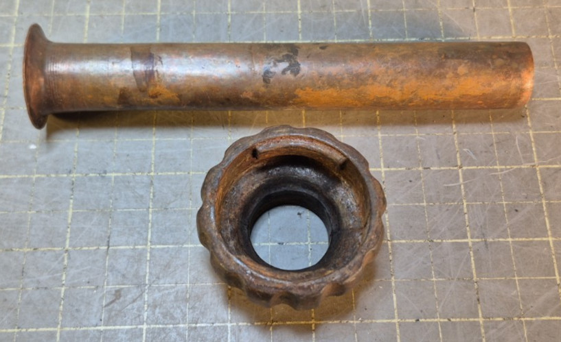 ENTERPRISE ORIGINAL OLD STYLE NUT BRASS TUBE SAUSAGE STUFFER LARD FRUIT PRESS c