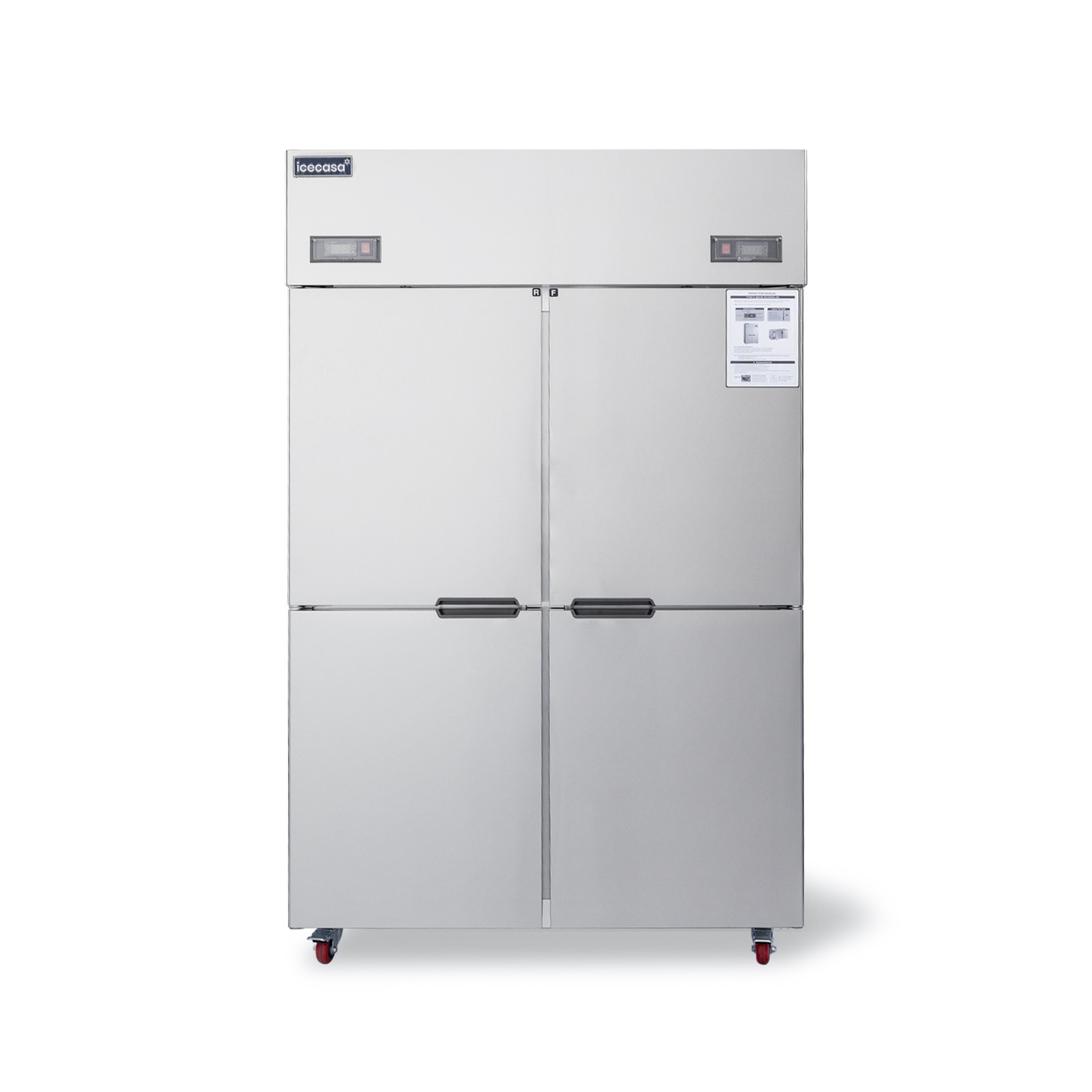 ICECASA 48″ Commercial Refrigerator Freezer Combo Split Door 33 Cu.ft Stainless