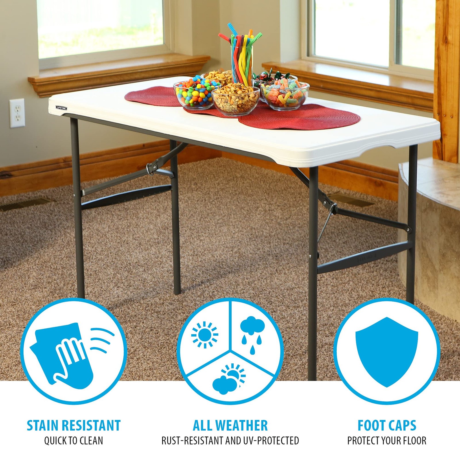 Lifetime 280478 Commercial Nesting Folding Table 4-Foot