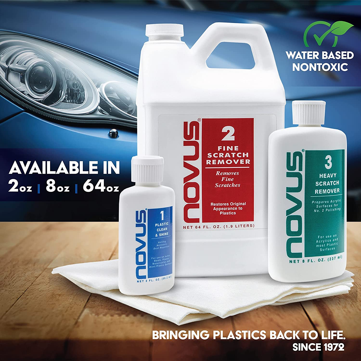 -PK2-8 | Plastic Clean & Shine #1, Fine Scratch Remover #2 and Polish Mates Pack