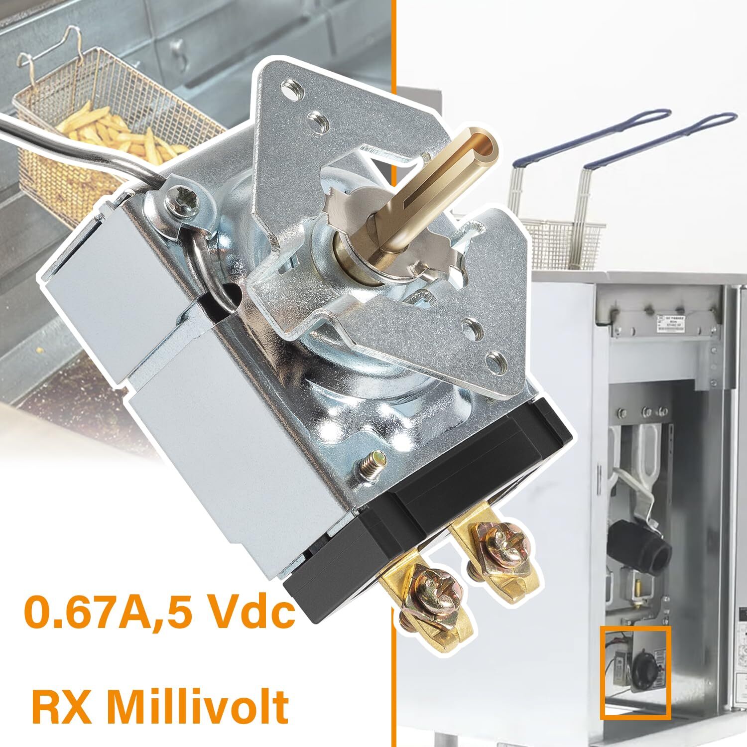 Thermostat 200-400F, 60125401 Rx Millivolt for Brands Pitco,Imperial,Dean Fryers