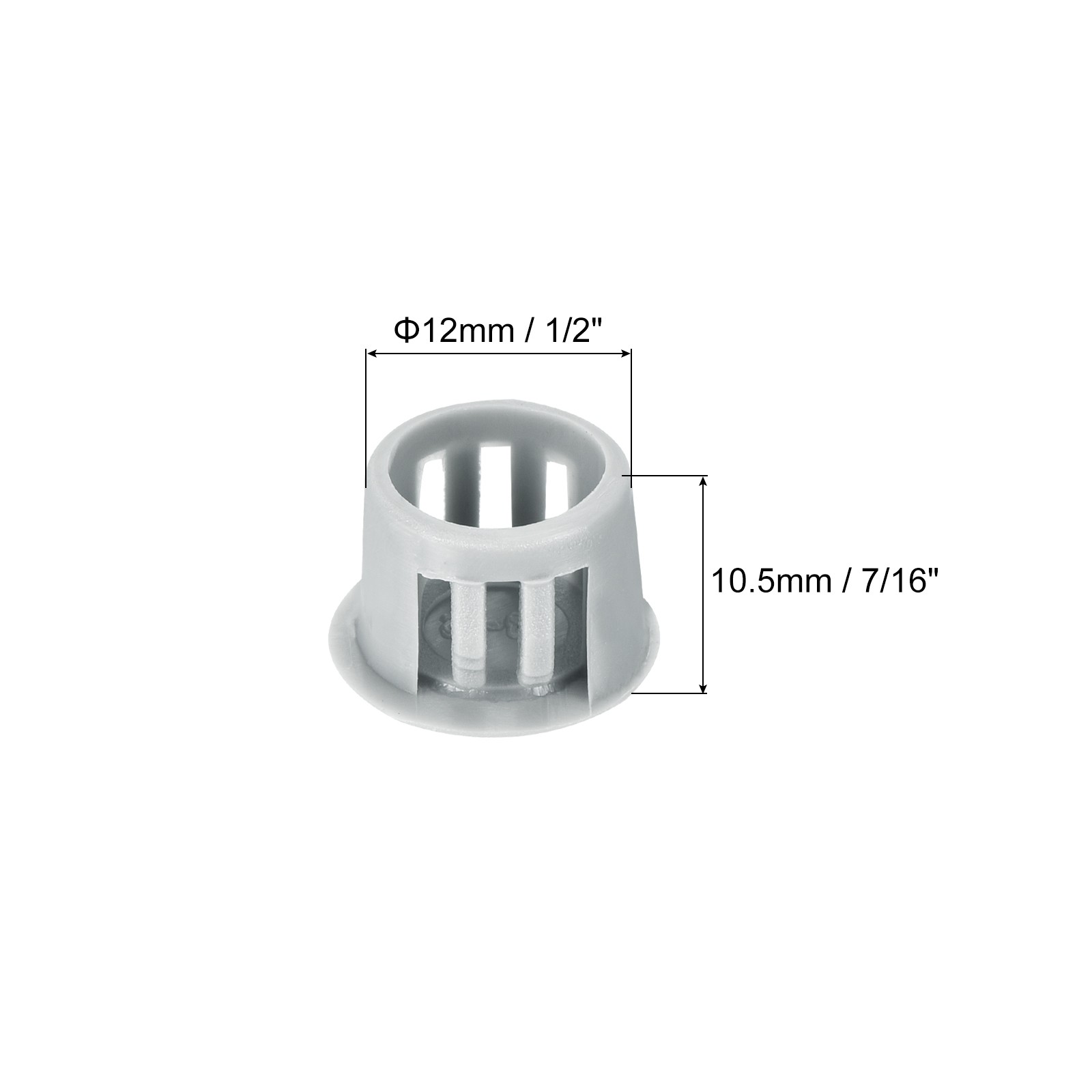 32Pcs 12mm Light Gray Nylon Plastic Round Locking Hole Plugs Insert End Cap