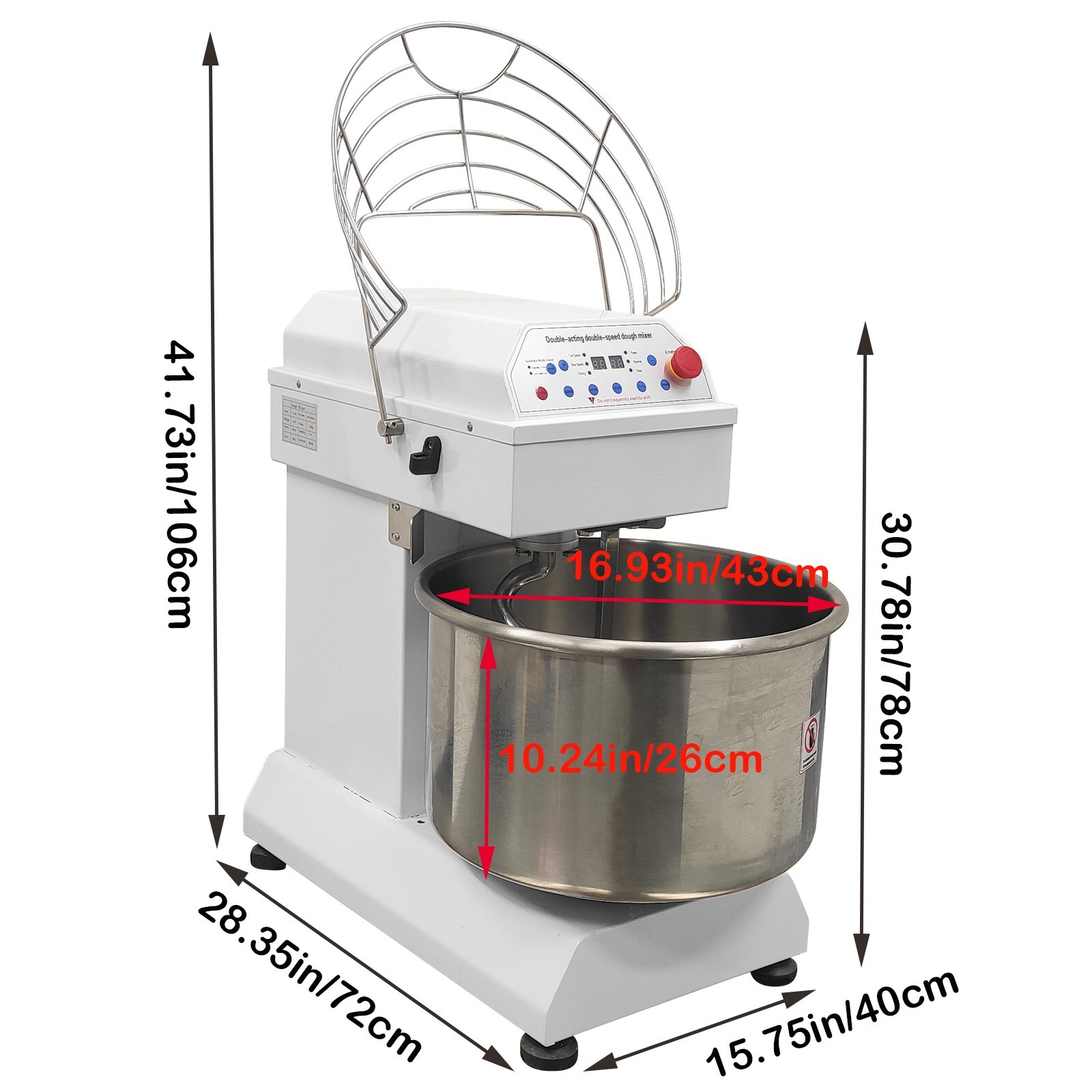 PreAsion® 30QT Commercial Spiral Dough Mixer Machine 110V Electric Flour Mixer