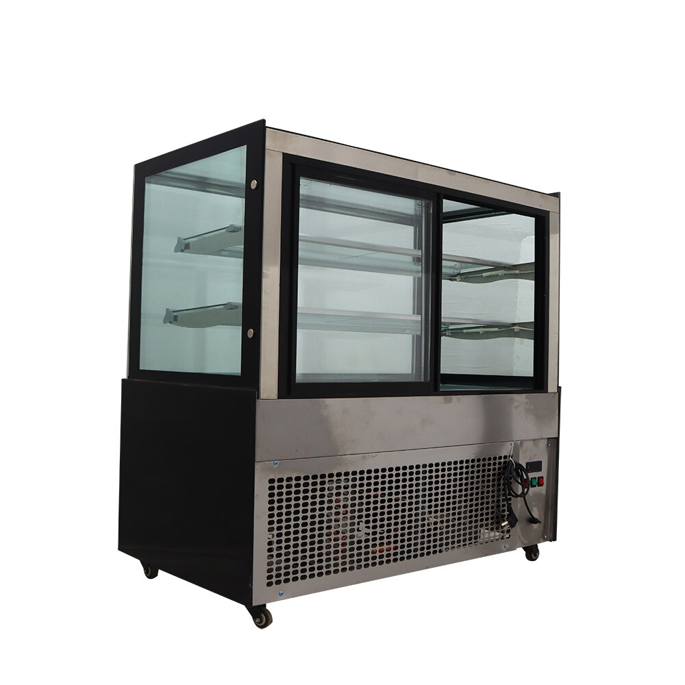 Floor Model Refrigerated Display Case Rear Door Air Cooling Adjustable Rack 220V