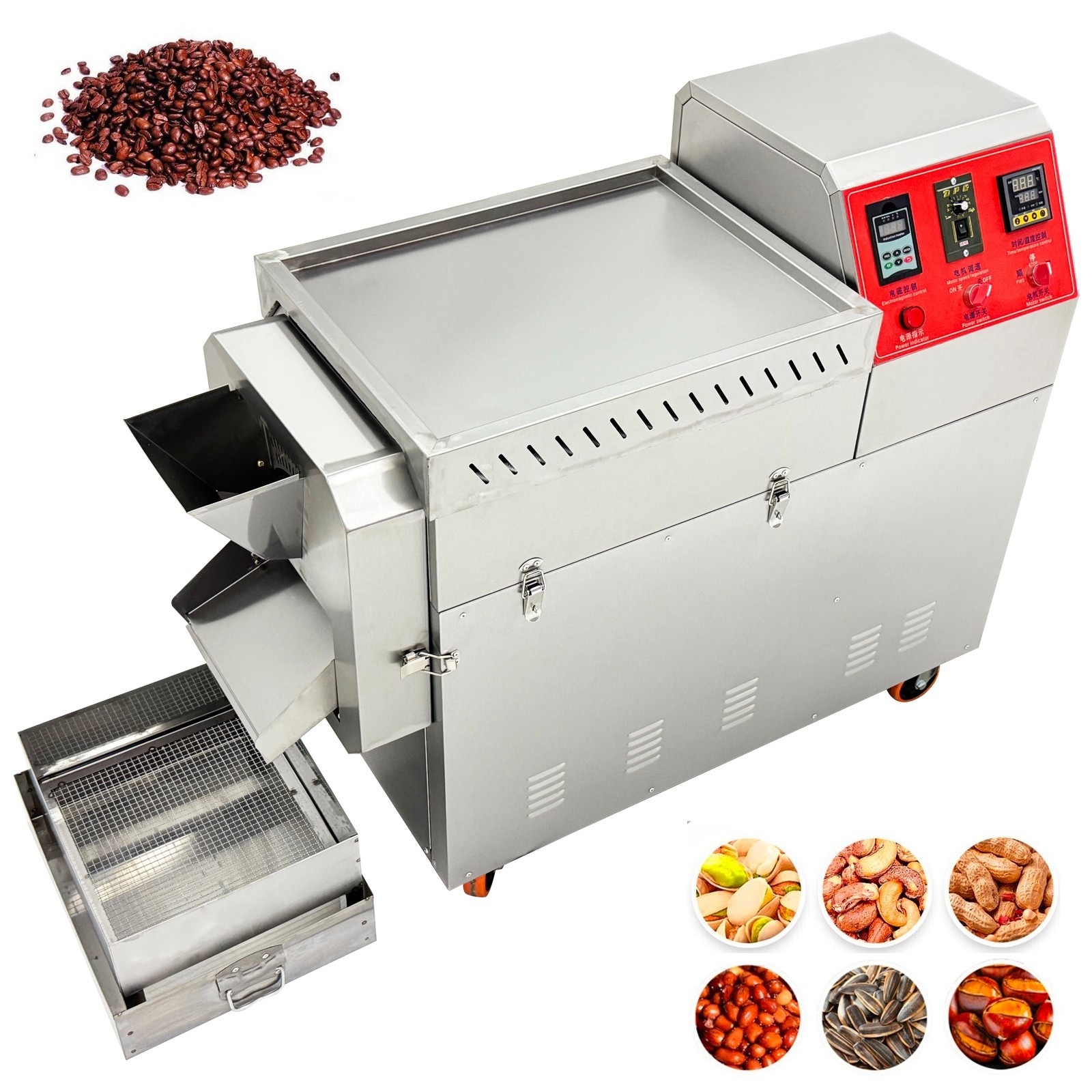 Auto Commercial Coffee Beans Roaster Nuts Bean Roasting Machine 27.5LBS 220V