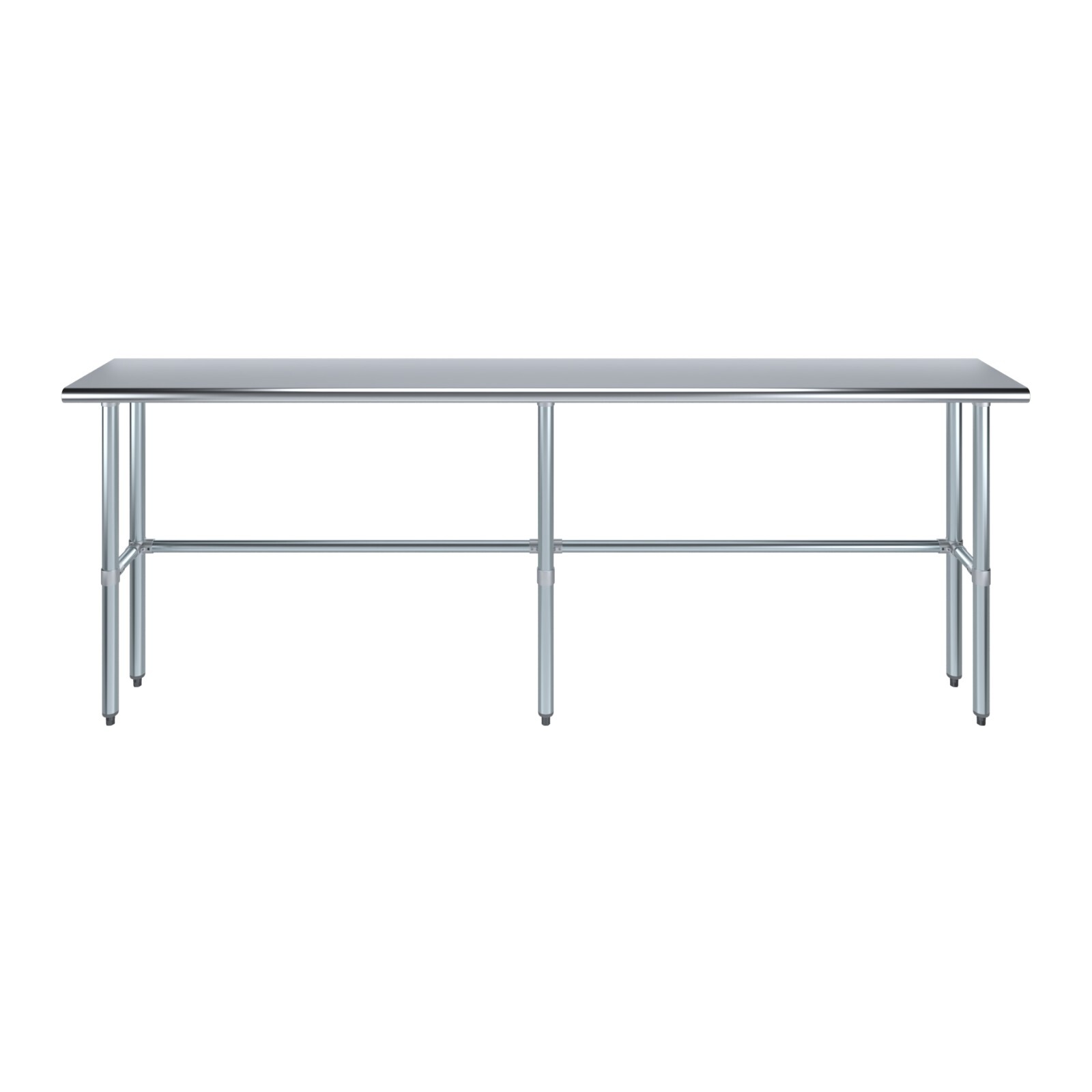 14″ X 96″ Stainless Steel Open Base Table | NSF Prep Metal Work Table