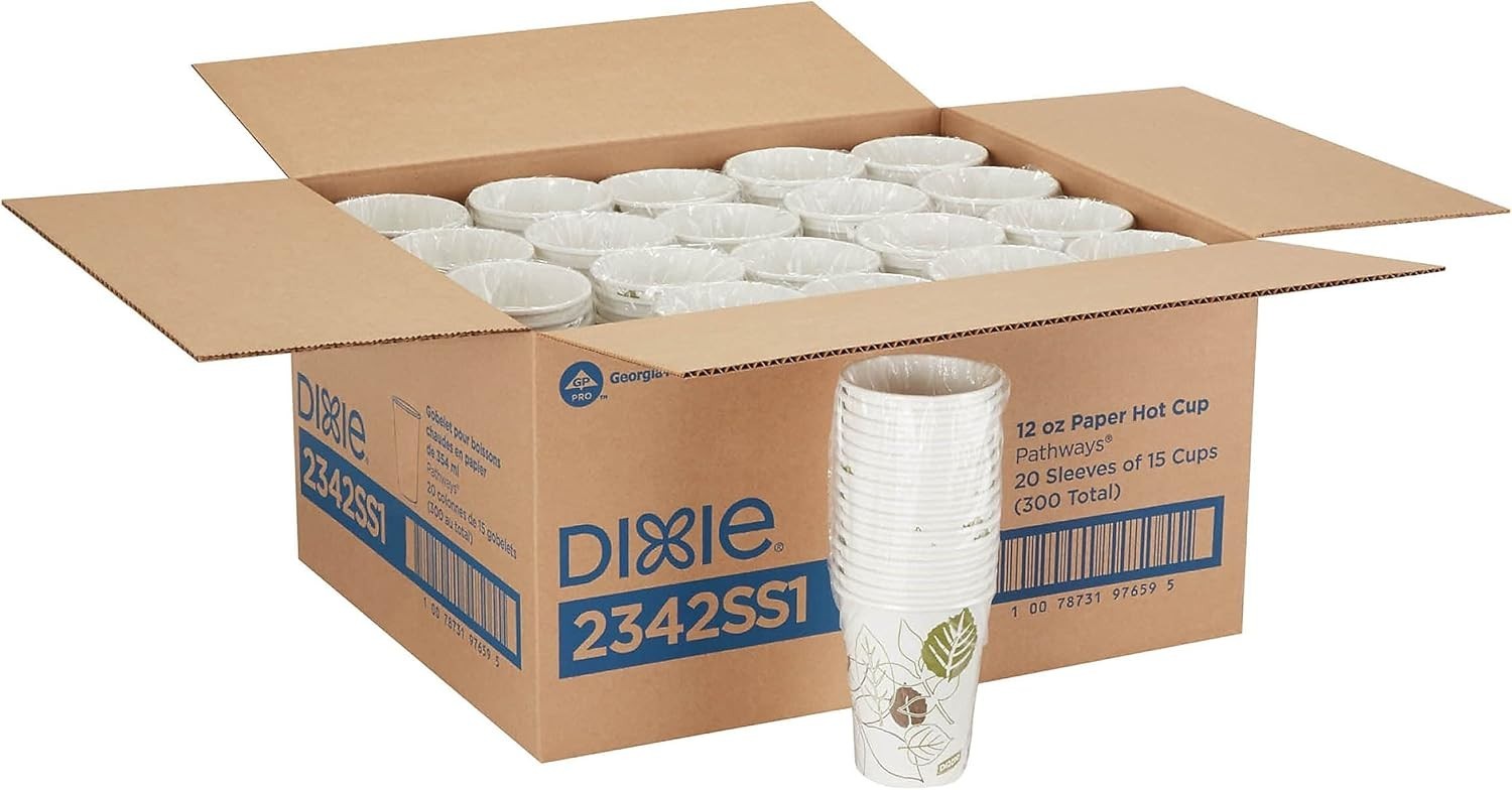 Dixie Pathways Paper Hot Cups 12 oz – 300 Pack – FREE SHIPPING!!