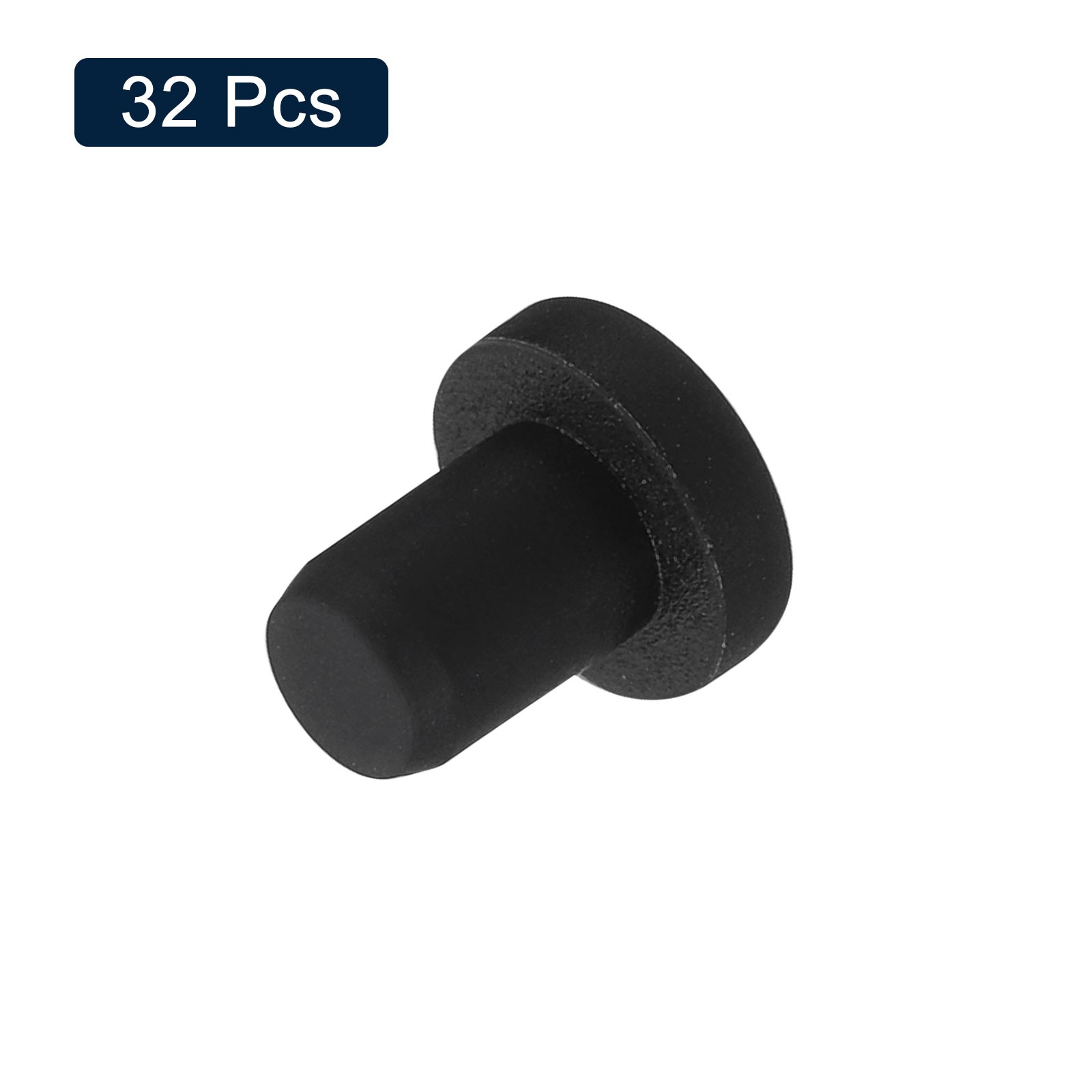 32Pcs Black Rubber Stopper 4.5mm Plug Holes for 4-4.3mm/0.16-0.17″ Hole