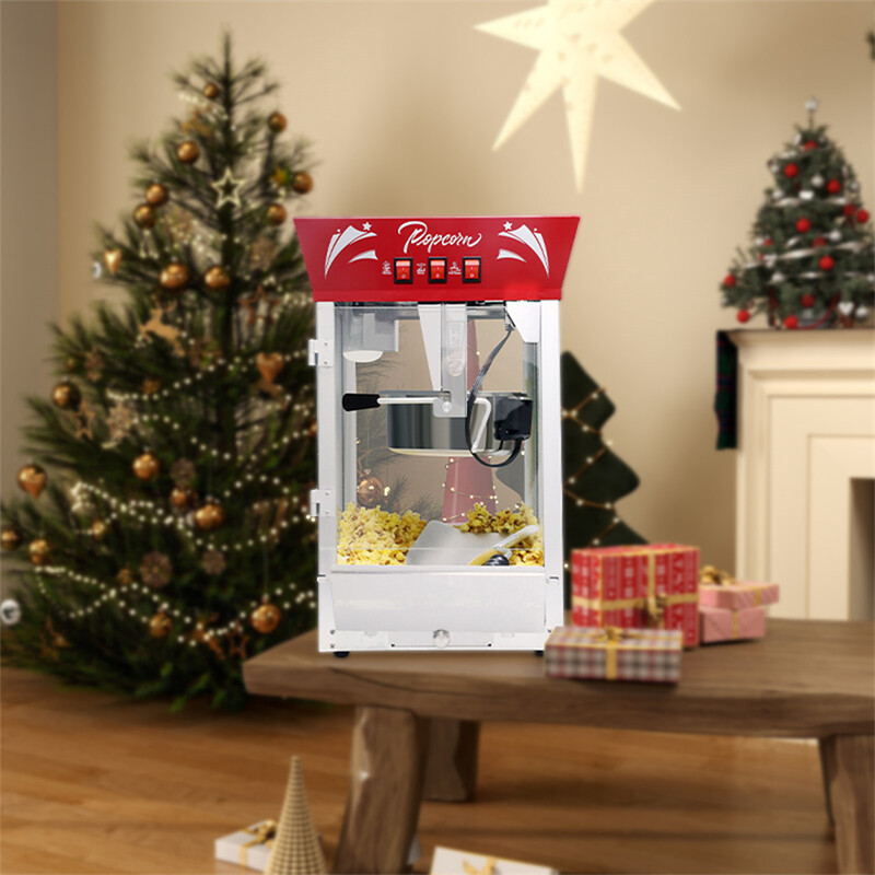 12 oz Kettle Commercial Popcorn Maker Machine Tempered Glass Warming Deck 850W