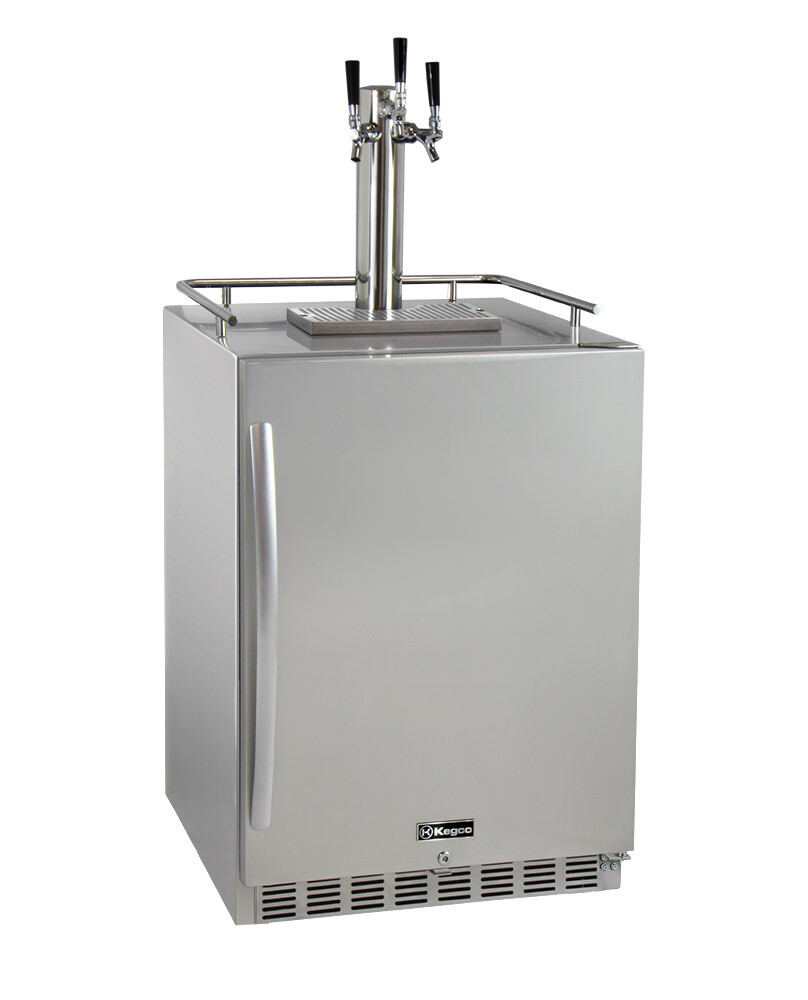 Kegco HK38SSU-3 3-Tap Outdoor Built-In Kegerator w/Premium Dispense Kit