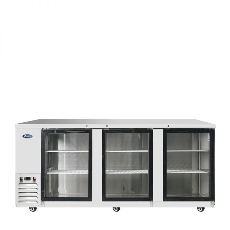 Atosa MBB90GGR 90″ 3 Glass Doors Back Bar Beer Cooler Stainless Free Lift Gate