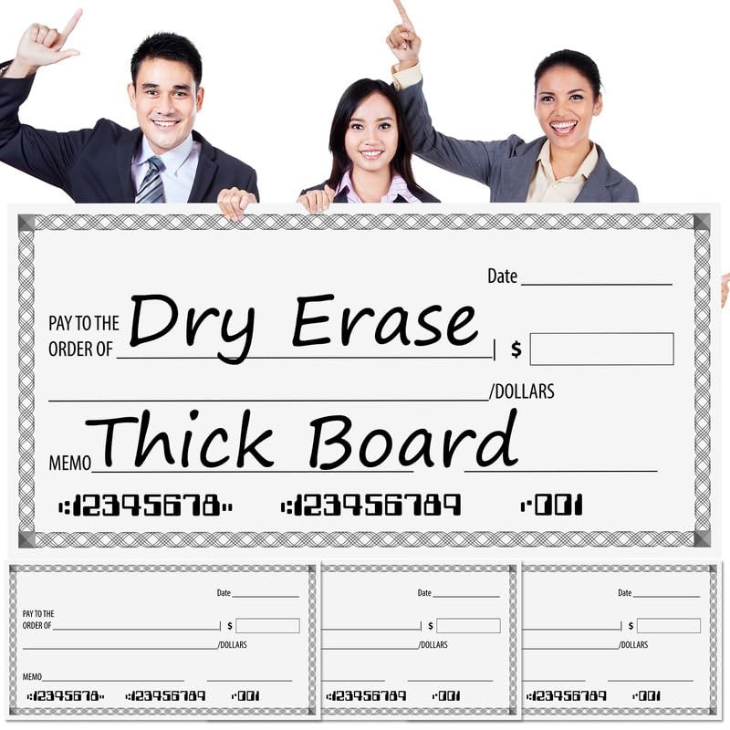 3 Pcs Giant PP Plastic Dry Erase Checks – 16 x 32 Inches, Thick Oversized Bla…