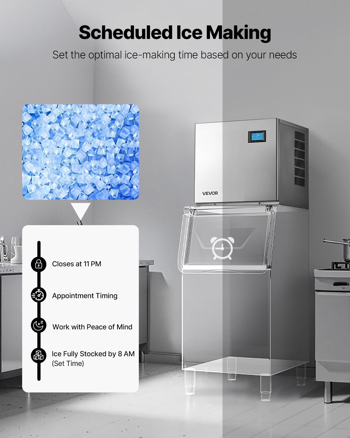 VEVOR Commercial Ice Maker Machine – Head 360 lbs/Day Self-Cleaning 156 PCS