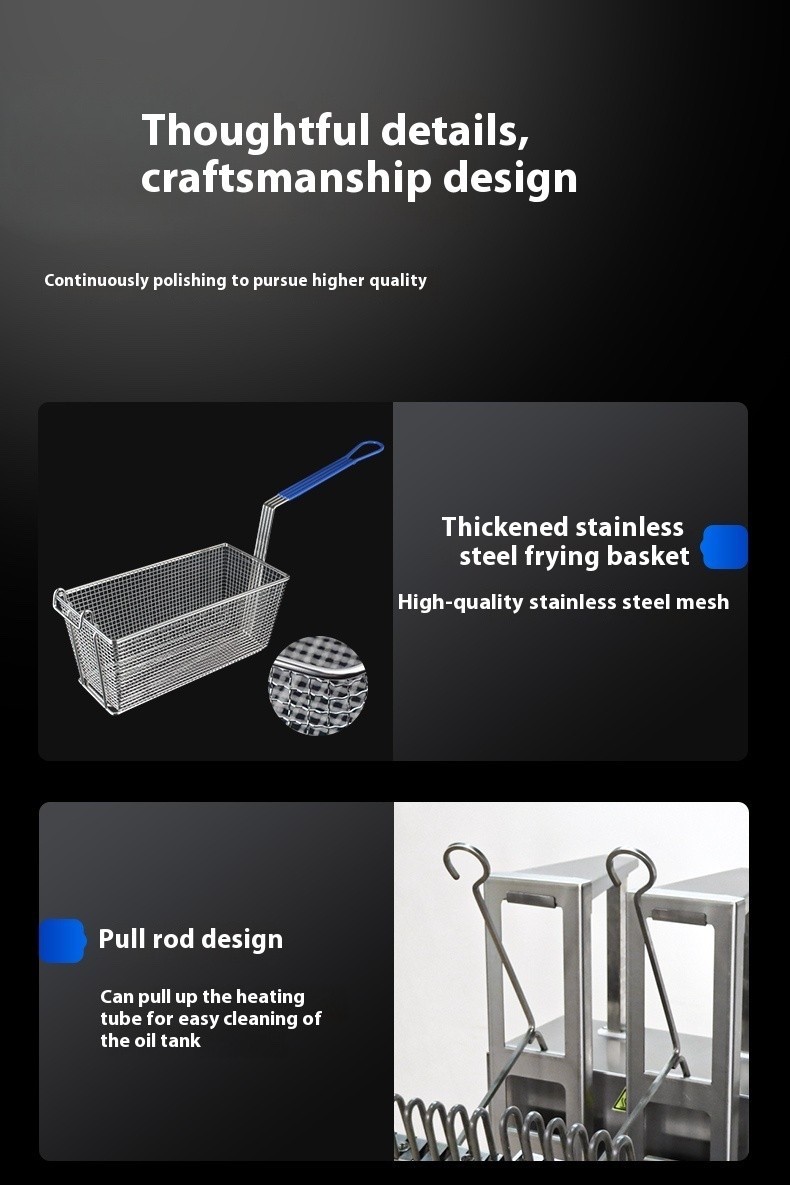 Chineng Electric Double 16L Tank Double Basket Automatic Lifter Fryer Boiler
