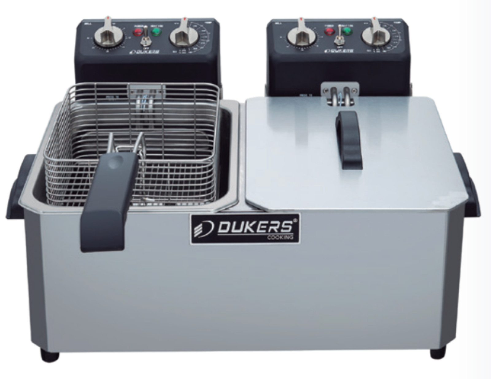 New 30lbs Electric Fryer Countertop Dual Double Basket Pot Dukers DCF15ED #8794